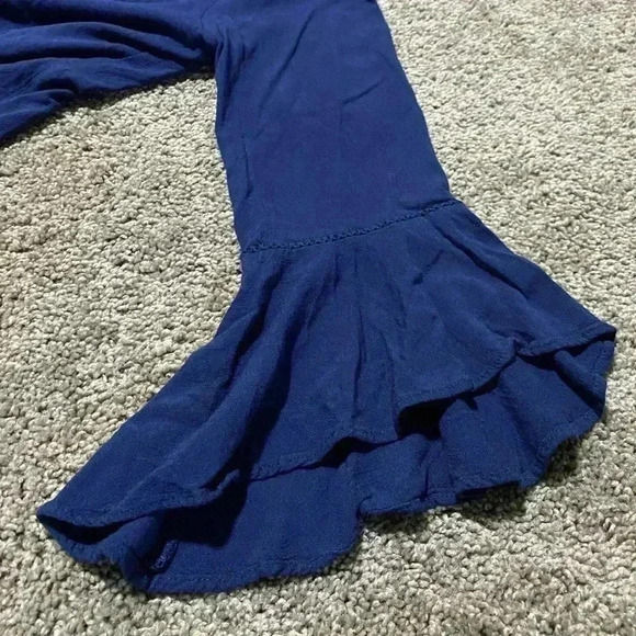 Charming Charlie S Navy blue flowy dress ruffled sleeves crisscross back - Picture 9 of 9